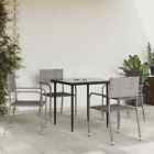 Vidaxl 5 Piece Garden Dining Set Grey And Black Poly Rattan And Steel Durable