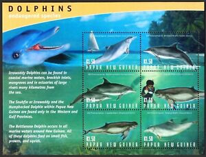 Papua 2003 MNH SS, Endangered Dolphins, Irrawaddy, Snubfin, Bottlenose, Marine 
