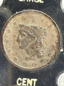 1840 Braided Hair Large Cent - US Early Copper Coin - Picture 1 of 7