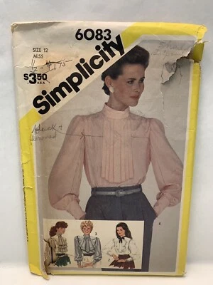 Simplicity 6083 Misses Blouse Top with Jabot Pattern 12 *Cut Complete* - Image 1 of 3