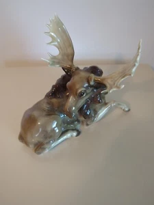 Hutschenreuther Karl TUTTER animal rare sculpture Moose porcelain GERMANY 1900 X - Picture 1 of 13