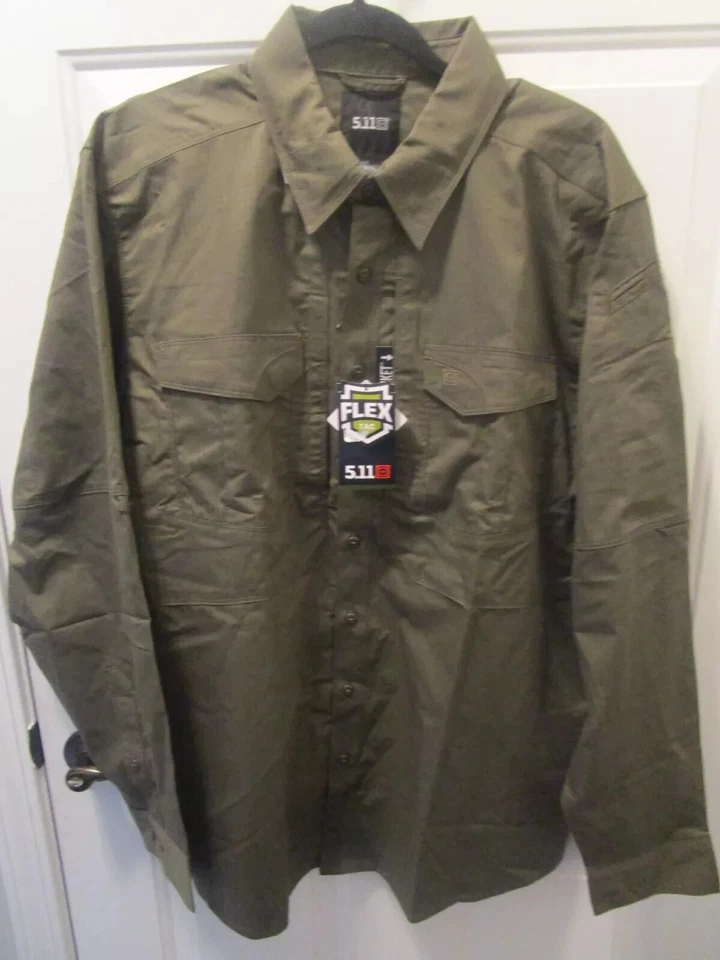 5.11 TACTICAL MEN'S STRYKE L/S SHIRT IN RANGER GREEN SIZE MEDIUM   NEW - Image 1 of 1