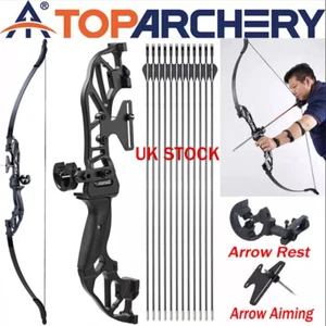 Adult Beginner Archery Target 53" Takedown Recurve Bow /& 12X Arrows 20-55LBS - Picture 1 of 25
