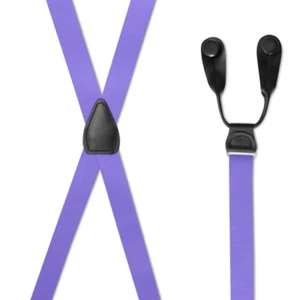 Men's Gold Tone Button-On Suspenders with Leather Ears, Many Colors - USA Made - Picture 1 of 82