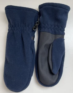 Lands' End Kids Blue Squall Winter Mittens Fleece Size M 7 8 EUC - Picture 1 of 6