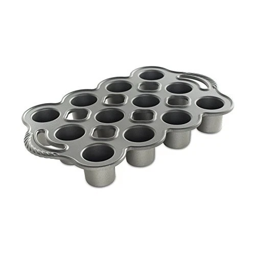 Nordic Ware Cast Aluminum Petite Popover Pan 1/4 Cup Each 12 Cavity Silver/gra