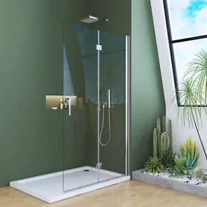 Falttüren Dusche NANO-Klarglas Duschkabine Walk-In Faltbar Duschtrennwand 195 cm - Bild 1 von 12