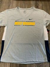 NWT Womens Nike Dri-Fit West Virginia Mountaineers Gray V-Neck Logo Shirt Large