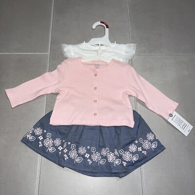 Just One You By Carters Girls 3 Piece Skirt And Sweater Set Pink Size 6 M  NWT - Image 1 of 4
