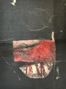 Manolo Millares Lithograph: Black and red composition - Picture 1 of 3