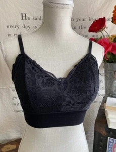 Rhonda Shear Black Lace Leisure Bra Removable Pads New Wire free - Picture 1 of 5