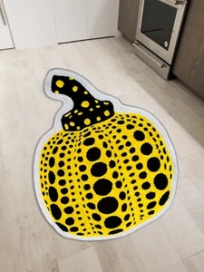 Yayoi Kusama Pumpkin Floor Mat Area Rugs Living Room Wool Accent Modern Carpet - Picture 1 of 6