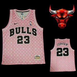 CHICAGO BULLS NBA PINK AND WHITE MICHAEL JORDAN 23 JERSEY SIZE 4XL - Picture 1 of 6
