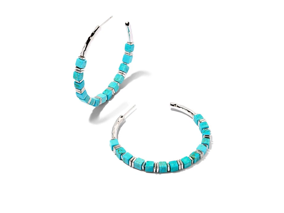 Pendientes de aro Kendra Scott Ember plata abigarrada turquesa magnesita #174 Foto 1 de 1