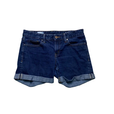 Pantalones cortos de jean rectos reales Gap 1969 para mujer talla 28 tiro bajo lavado oscuro denim Foto 1 de 4