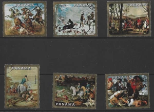 PANAMA -1968 Chase Scenes on Horseback on Paintings and Tapestries- CTO SET. - Bild 1 von 1