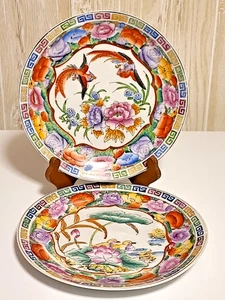 Vintage Chinese Decor Plates Phoenix & Ducks, Set of 2 - Bild 1 von 4