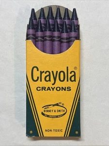 NEW Vintage Crayola Box of 12 Crayons Binney & Smith #836 Blue-Violet USA Dozen - Picture 1 of 8