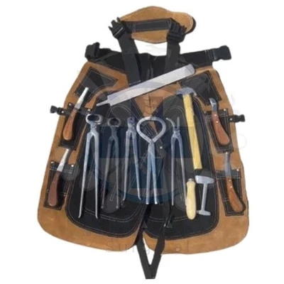 Professional Farrier Tool Kit Hoof Care With Leather Apron nippers & Rasp set - Image 1 of 4