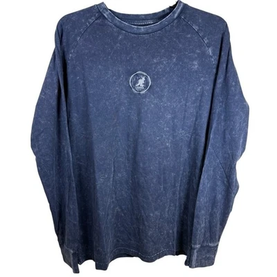 NUEVO CON ETIQUETAS Camiseta Kangol Azul Marino Oscuro/Carbón Algodón Súper Suave Logo Manga Larga Talla Pequeña Foto 1 de 4