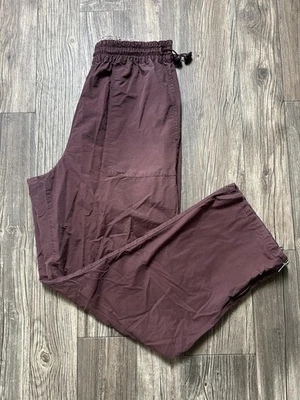 Pantalones Tapemeasure Mujer Grandes Púrpura Nylon Algodón Cordón Cremallera Dobladillo Exterior Foto 1 de 4