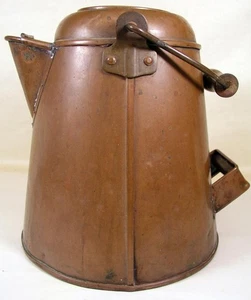 Antike extra große schwere massive Kupfer Cowboy Kaffeekanne - Bild 1 von 10