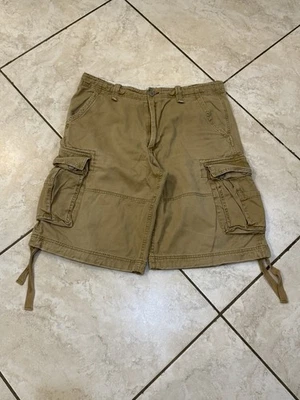 Pantalones Cortos Carga Para Hombre No Boundaries Caqui, Bolsillos, 100% Algodón, Talla 36 Foto 1 de 4