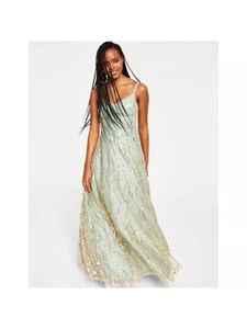 SAY YES TO THE Womens Green Lined Mesh Padded Strap Formal Dress Juniors 3\4 - Picture 1 of 11