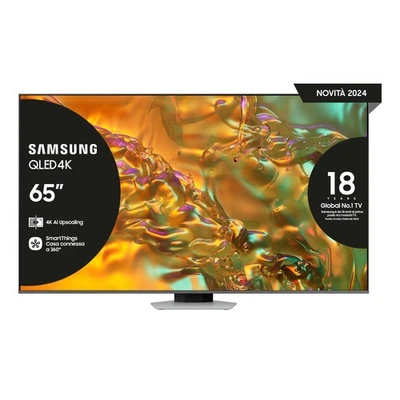 Samsung Q80D TV QLED 4K 65” QE65Q80DATXZT Smart TV Wi-Fi Eclipse Silver 2024, Pr - Immagine 1 di 4