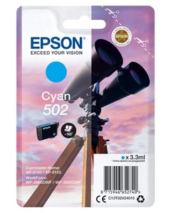Epson 502 Cyan Lornetka Oryginalny wkład atramentowy Cyan Standard - Zdjęcie 1 z 4