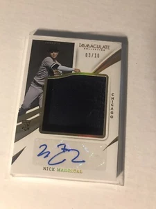 Nick Madrigal 2021 Panini Immaculate Rookie Patch Auto 3/10 J-NM CHI White Sox - Picture 1 of 2