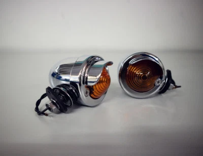 Blinkersatz Highway Hawk 68-5051 Side Mount Turn Blinker Set chrom - Bild 1 von 4