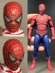 1/12 Painted Tobey Maguire Mask Spider-man Head Carved Fit 6'' SHF Action Figure - Picture 1 of 16