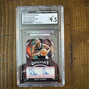 2021-22 Obsidian Galaxy Autographs Electric Purple 4/5 CGC 9.5/10 Devin Vassell - Picture 1 of 6