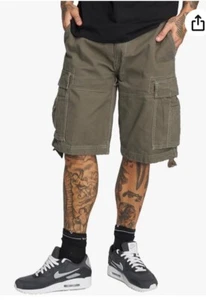 Brandit Men's Vintage Shorts Basic Combat Cargo Khaki 5XL NEW RSP £55 - Picture 1 of 4