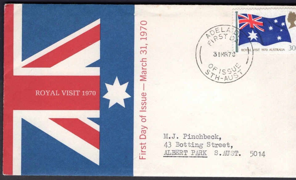 1970 QEII Queen Elizabeth Official Visit to Australia FDC Cover GPO ADELAIDE - Image 1 of 1