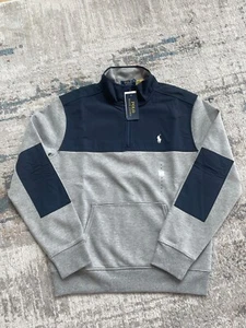 Camisa Pullover Polo Ralph Lauren Doble Tejido Tecnología Cortavientos Bloque de Color Gris - Imagen 1 de 3