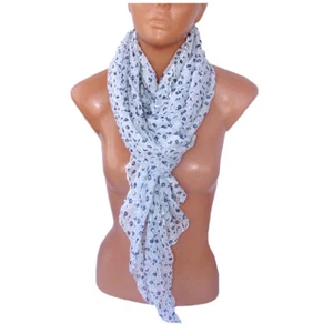 Blanco Bufanda Pañuelo Bolero Estola Hombre Mujer Seda + Viscosa SF-01 - Imagen 1 de 1