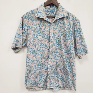 Alan Flusser Mens Paisley Coastal Button Shirt Size XL Beachy Vacation Resort - Picture 1 of 9