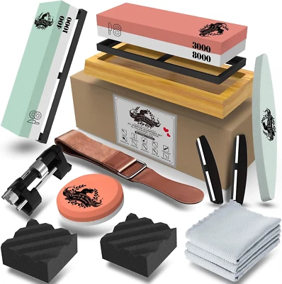 Pietra Affilacoltelli Professionale, 400/1000 3000/8000 Grano Grinta Affila Colt - Immagine 1 di 4
