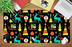 3D Bell Reindeer Snowman Star I829 Christmas Non-slip Desk Mat Keyboard Pad Amy - Picture 1 of 8