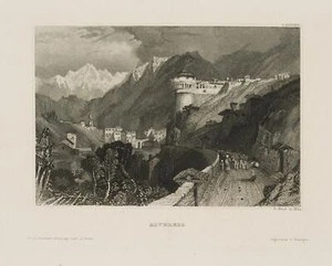 L. DAUT (19.Jhd), Roveredo mit Festung, Stahlstich Romantik Landschaft 1800-1849 - Bild 1 von 4
