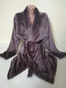 New Look Womens Grey Fleece Robe Size M - Picture 1 of 4