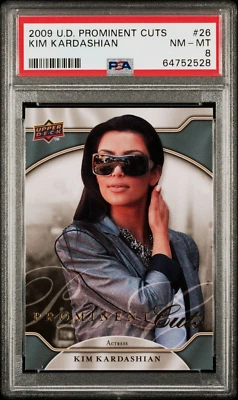 PSA 8 KIM KARDASHIAN ROOKIE CARD 2009 UPPER DECK PROMINENT CUTS #26 HOT NM-MT C - Image 1 of 2