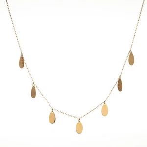 45cm Ankerkette Rund Gold 375 Halskette 9 Karat Kette mit Anhänger Plättchen - Bild 1 von 1