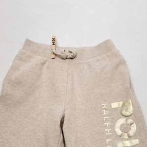 Polo Ralph Lauren Athletic Running Drawstring Pants Youth Girls Size M Beige - Picture 1 of 8