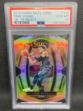 Trae Young RC 2018-19 Panini National Convention Select Pink Prizm 4/4 PSA 10