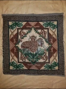 Elephant Leopard Monkey Tapestry Fabric Panel - Picture 1 of 1