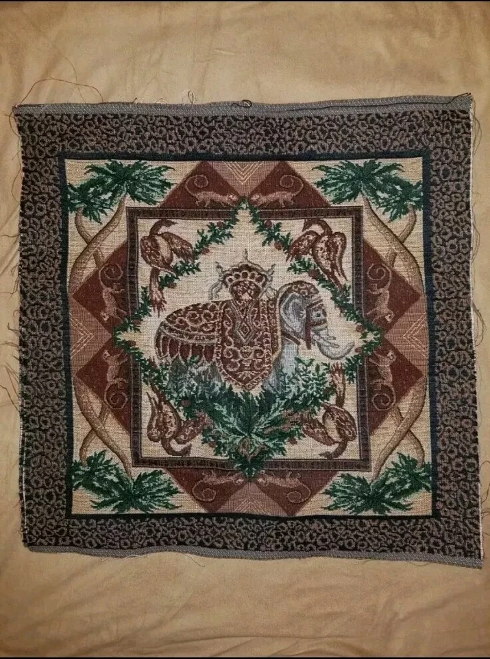 Elephant Leopard Monkey Tapestry Fabric Panel - Image 1 of 1
