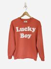 Zoe Karssen Lucky Boy Slogan Cotton Sweatshirt Coral Size XS 8-10